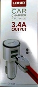 Universal Car Charger With Type C Cable  3.4 A